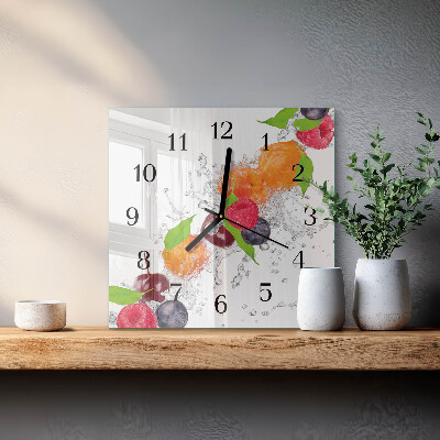 Wanduhr mit motiv quadratisch Obst