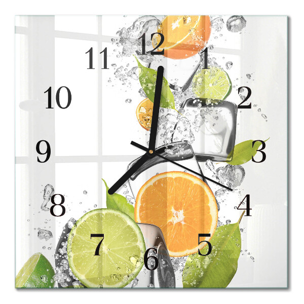 Quadratische wanduhr modern Zitrusfrüchte