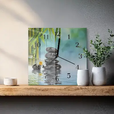 Wanduhr mit motiv quadratisch Steine