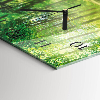 Wanduhr mit motiv quadratisch Waldnatur