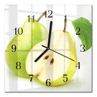 Quadratische wanduhr modern Birnen