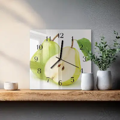 Quadratische wanduhr modern Birnen