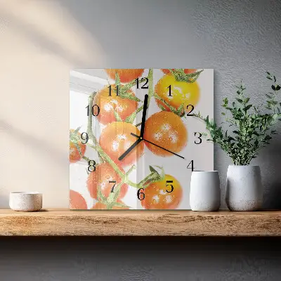 Glasuhr quadratisch Tomaten