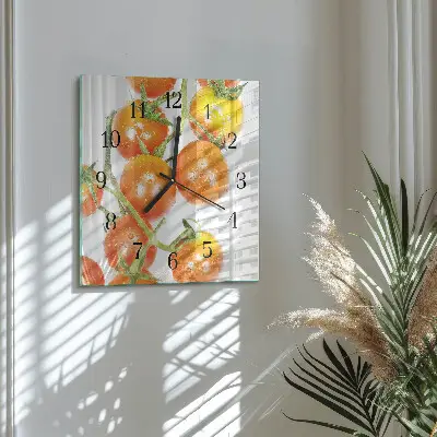 Glasuhr quadratisch Tomaten