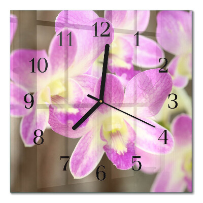 Wanduhr mit motiv quadratisch Blumen