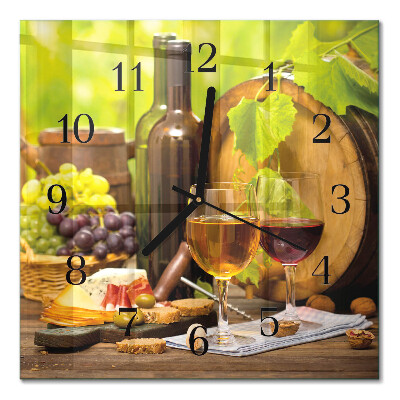 Quadratische wanduhr modern Trauben für Wein