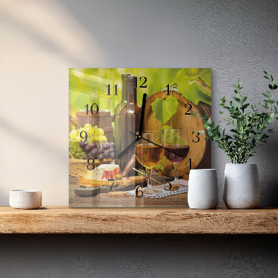 Quadratische wanduhr modern Trauben für Wein