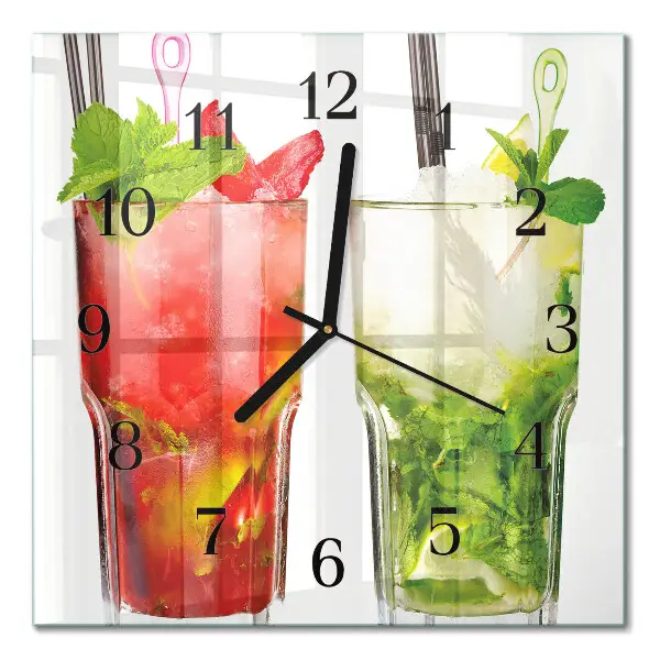 Glasuhr quadratisch Cocktails