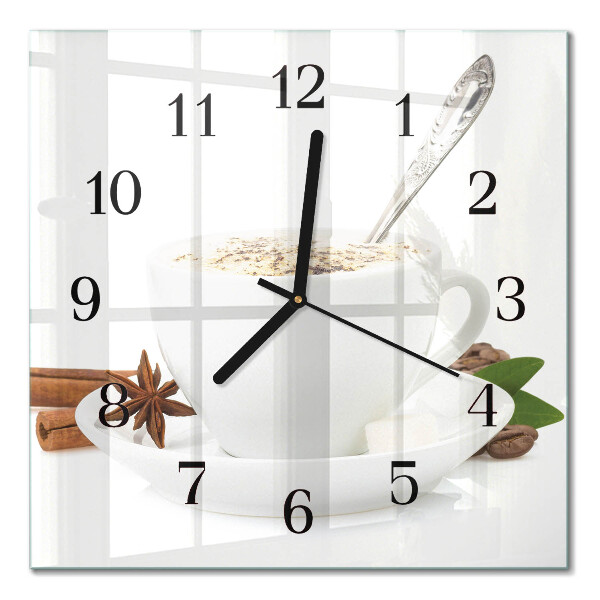 Moderne wanduhr quadratisch Eine Tasse Anis
