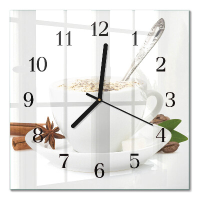 Moderne wanduhr quadratisch Eine Tasse Anis