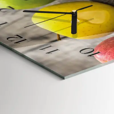 Quadratische wanduhr modern Äpfel