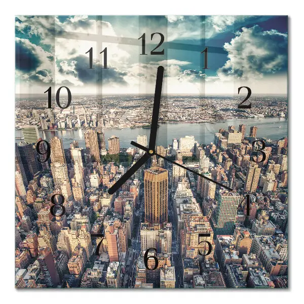 Quadratische wanduhr New York
