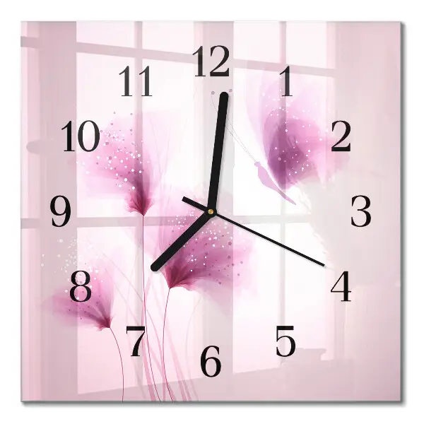 Moderne wanduhr quadratisch Blumen