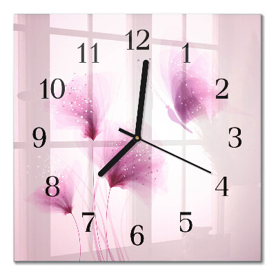 Moderne wanduhr quadratisch Blumen