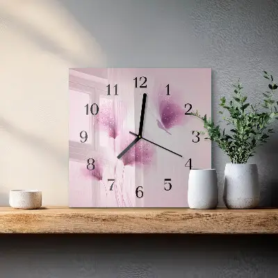 Moderne wanduhr quadratisch Blumen