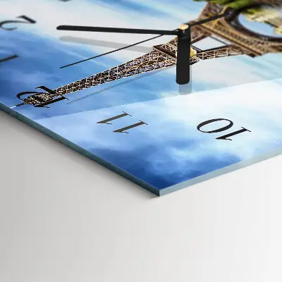 Quadratische wanduhr modern Eiffelturm