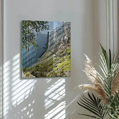 Quadratische wanduhr Gebirge