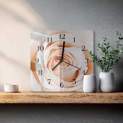 Quadratische wanduhr Rose