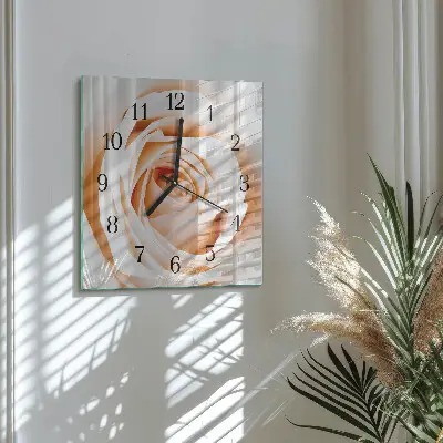 Quadratische wanduhr Rose