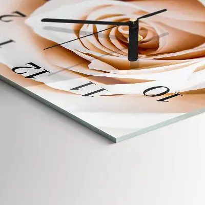 Quadratische wanduhr Rose