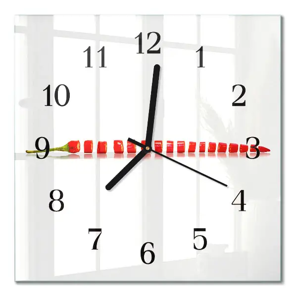 Quadratische wanduhr Chili-Pfeffer