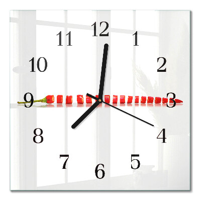 Quadratische wanduhr Chili-Pfeffer