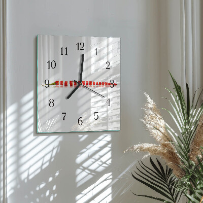 Quadratische wanduhr Chili-Pfeffer