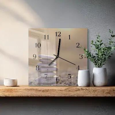 Quadratische wanduhr modern Steine