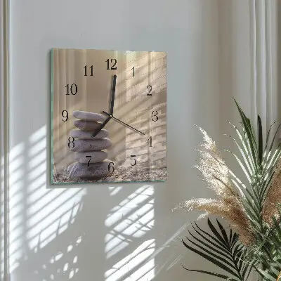 Quadratische wanduhr modern Steine