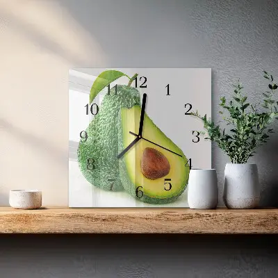Glasuhr quadratisch Avocado