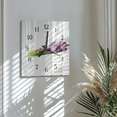 Quadratische wanduhr Blumen