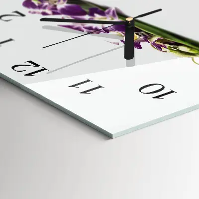 Quadratische wanduhr Blumen