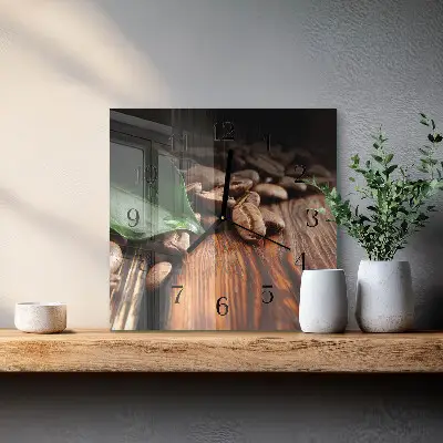 Wanduhr mit motiv quadratisch Kaffeebohnen