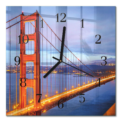 Quadratische wanduhr modern Golden Gate