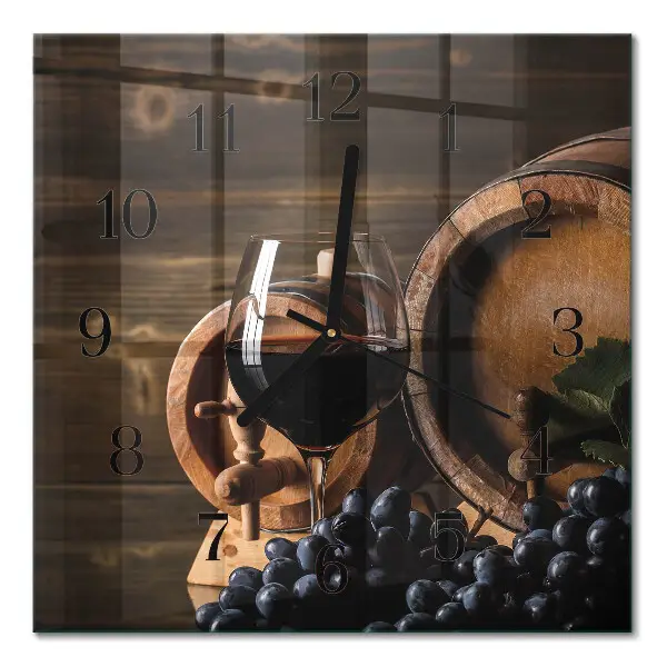 Wanduhr mit motiv quadratisch Ein Fass Wein