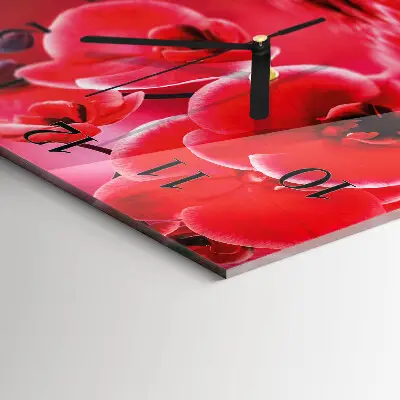 Quadratische wanduhr Orchidee