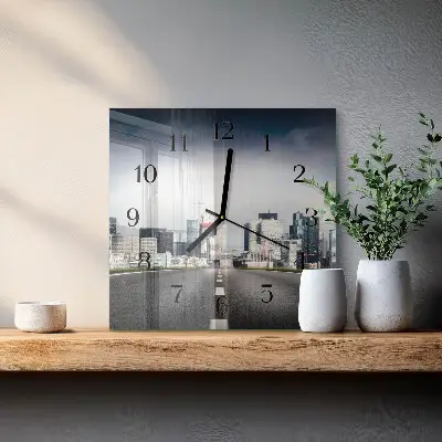 Moderne wanduhr quadratisch Straße in die Stadt