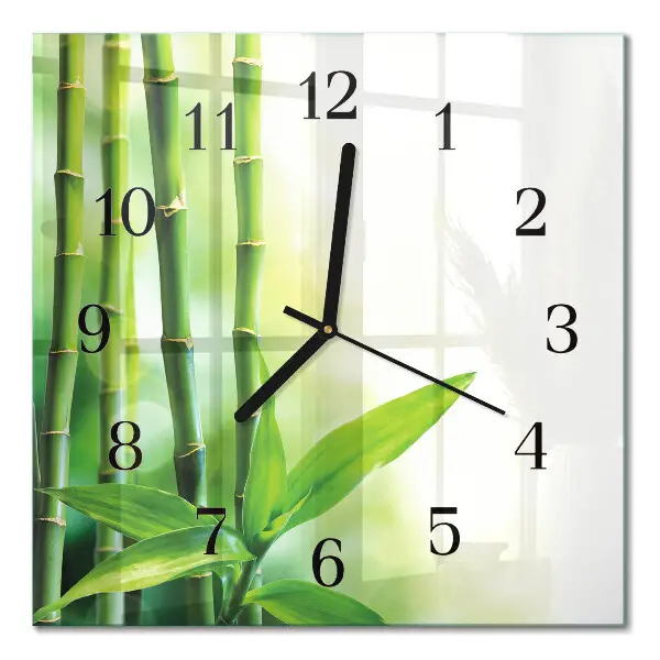 Quadratische wanduhr Bambus