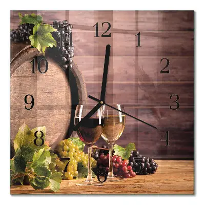 Quadratische wanduhr modern Trauben