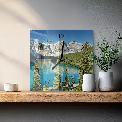 Quadratische wanduhr Berglandschaft