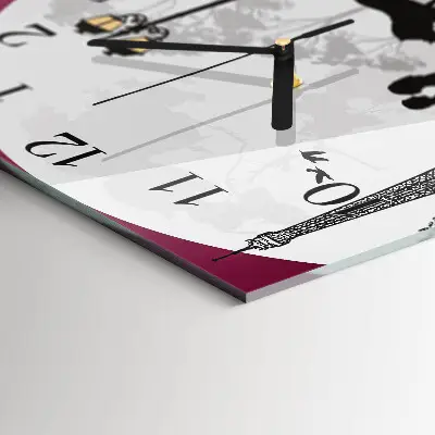 Moderne wanduhr quadratisch Liebe zu Paris