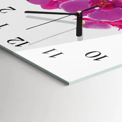 Quadratische wanduhr modern Orchidee