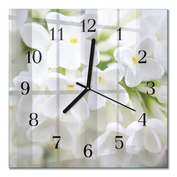 Wanduhr mit motiv quadratisch Blumen