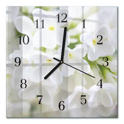 Wanduhr mit motiv quadratisch Blumen