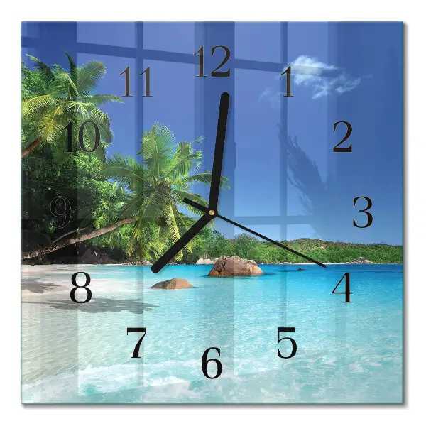 Quadratische wanduhr modern Palm Island