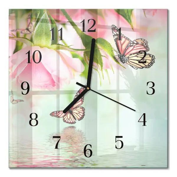 Wanduhr mit motiv quadratisch Schmetterlinge