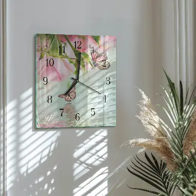 Wanduhr mit motiv quadratisch Schmetterlinge