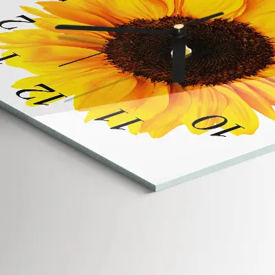 Quadratische wanduhr modern Sonnenblume