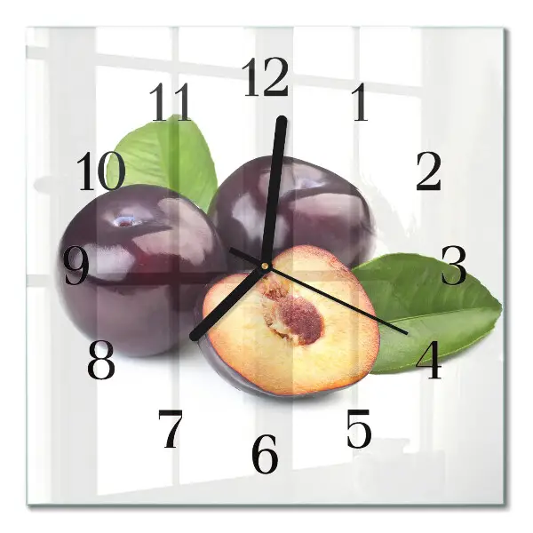 Quadratische wanduhr modern Pflaumen