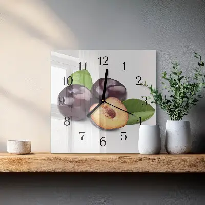 Quadratische wanduhr modern Pflaumen
